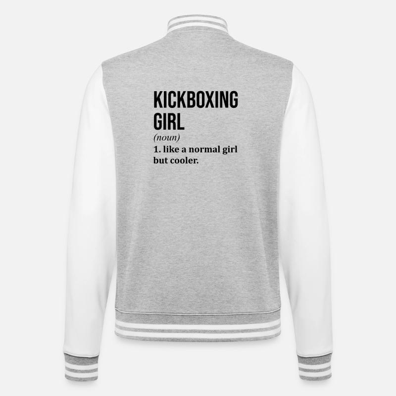 Kickboxen Mädchen Lustiges Zitat - College-Sweatjacke - Grau meliert/Weiß