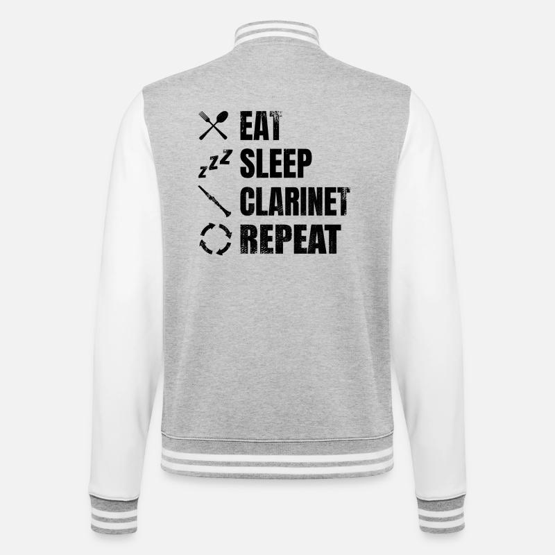 Klarinettist Tägliche Routine - College-Sweatjacke - Grau meliert/Weiß