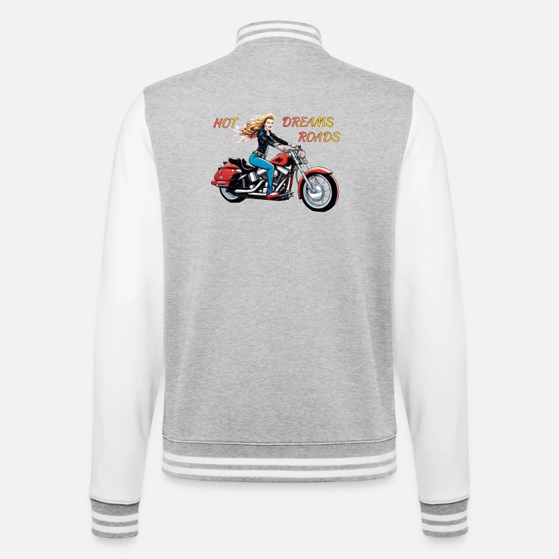 Mädchen Heiße Träume Straßen - College-Sweatjacke - Grau meliert/Weiß