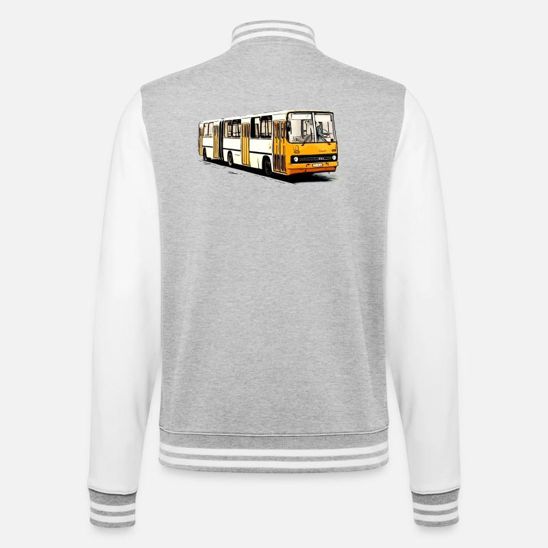 Bus articulé Ikarus jaune blanc - Veste Teddy - gris chiné / blanc