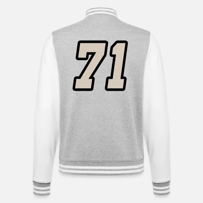 Nummer einundsiebzig 71 - College-Sweatjacke - Grau meliert/Weiß