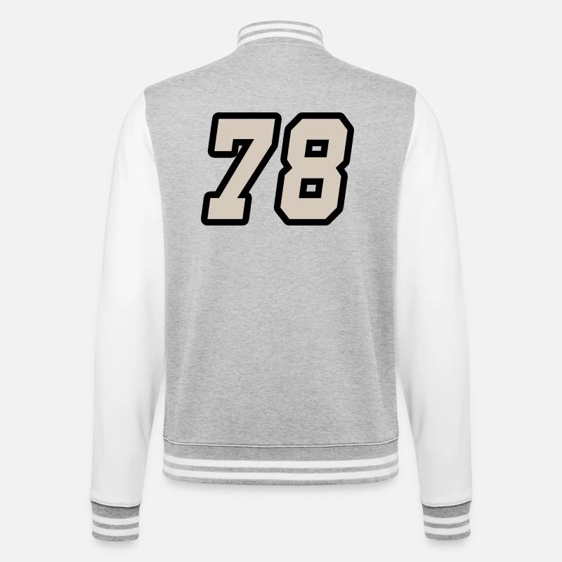 Nummer achtundsiebzig 78 - College-Sweatjacke - Grau meliert/Weiß