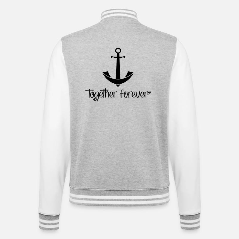 Together Forever - College Sweat Jacket - heather grey/white
