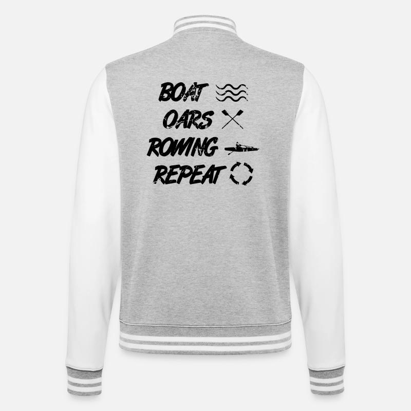 Ruderer Spruch - College-Sweatjacke - Grau meliert/Weiß