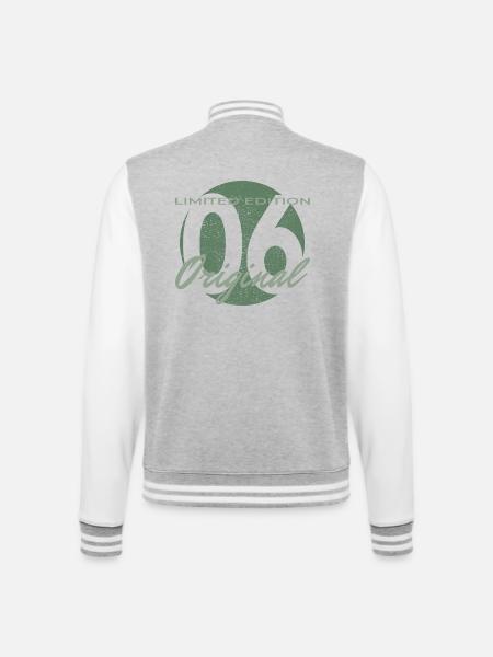 20. Geburtstag Jahrgang 2006 20 Jahre Geschenk - College-Sweatjacke - Grau meliert/Weiß