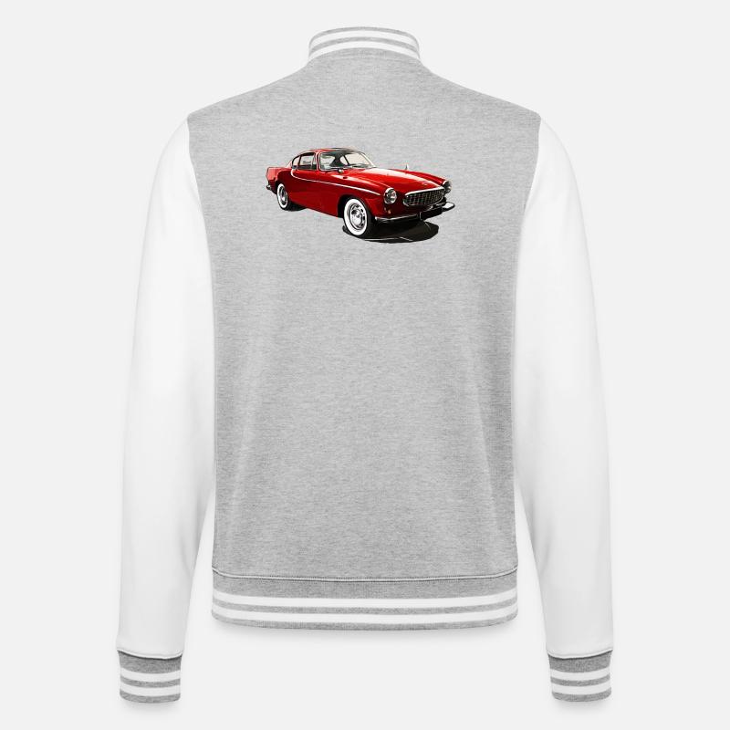 Oldtimer P1800 - College-Sweatjacke - Grau meliert/Weiß