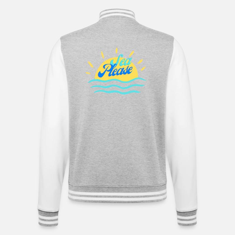 Meer bitte - College-Sweatjacke - Grau meliert/Weiß