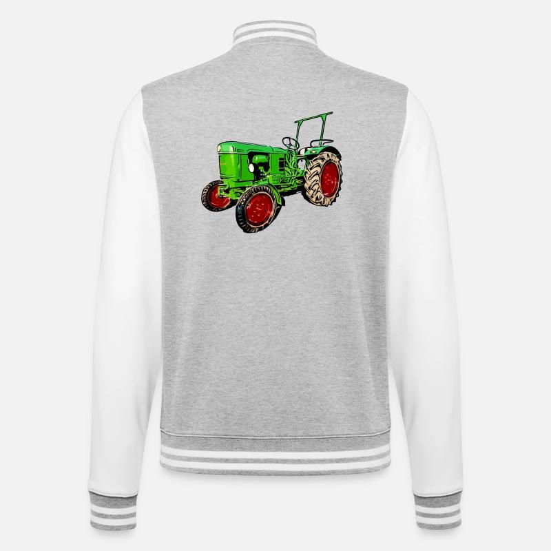 Alter Traktor Deutz D25 - College-Sweatjacke - Grau meliert/Weiß