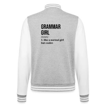 Grammaire Grammaire Grammaire - Veste Teddy - gris chiné / blanc - Dos - Marisol (170cm)
