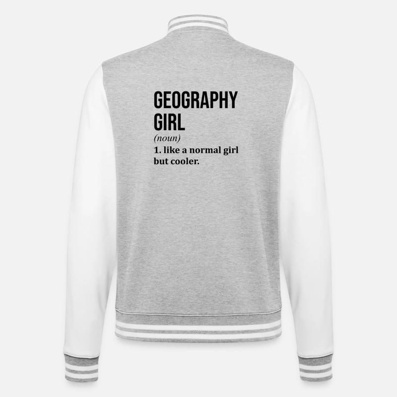 Geography - College Sweat Jacket - heather grey/white