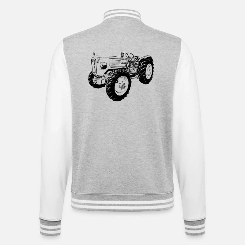 Ackerdiesel Allrad Traktor 4N2 - College-Sweatjacke - Grau meliert/Weiß