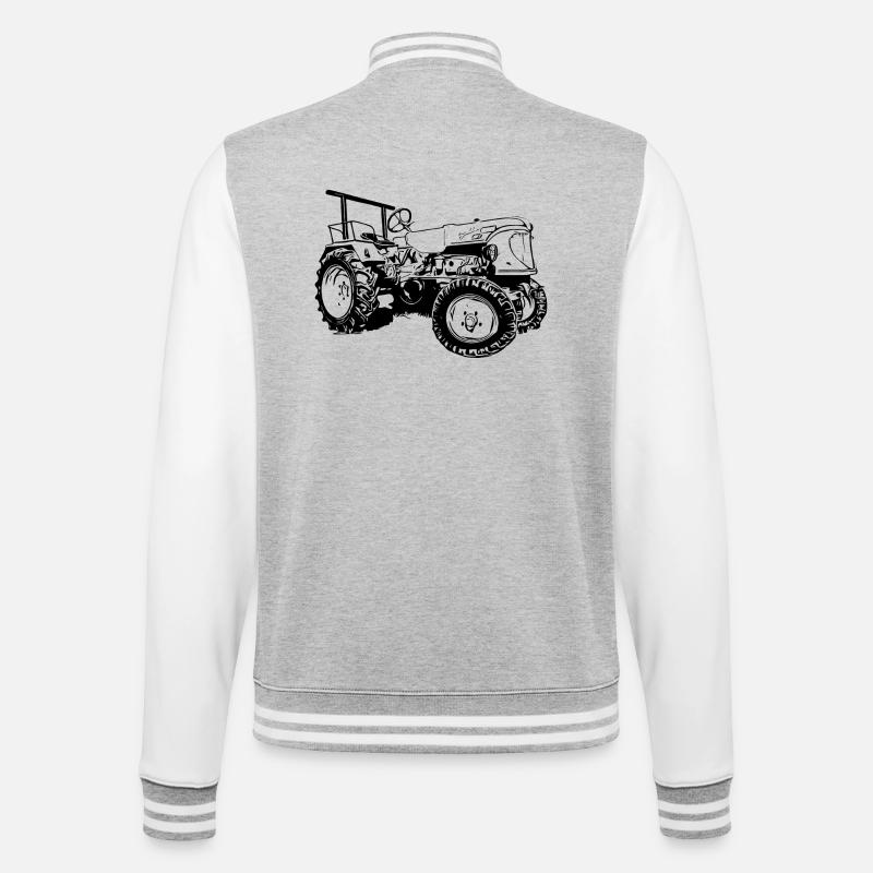 Traktor Güldner ADN-8 Haifischmaul - College-Sweatjacke - Grau meliert/Weiß