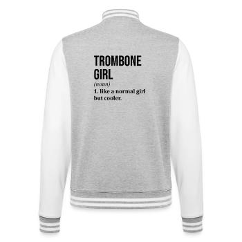 Trombone Trombone Trombone - Veste Teddy - gris chiné / blanc - Dos - Marisol (170cm)
