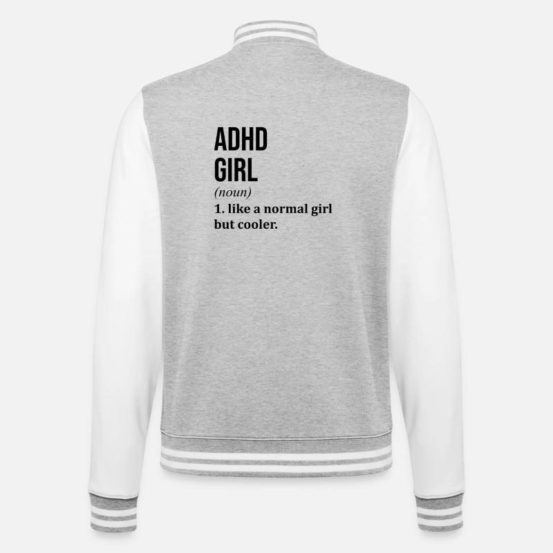 ADHD - College Sweat Jacket - heather grey/white