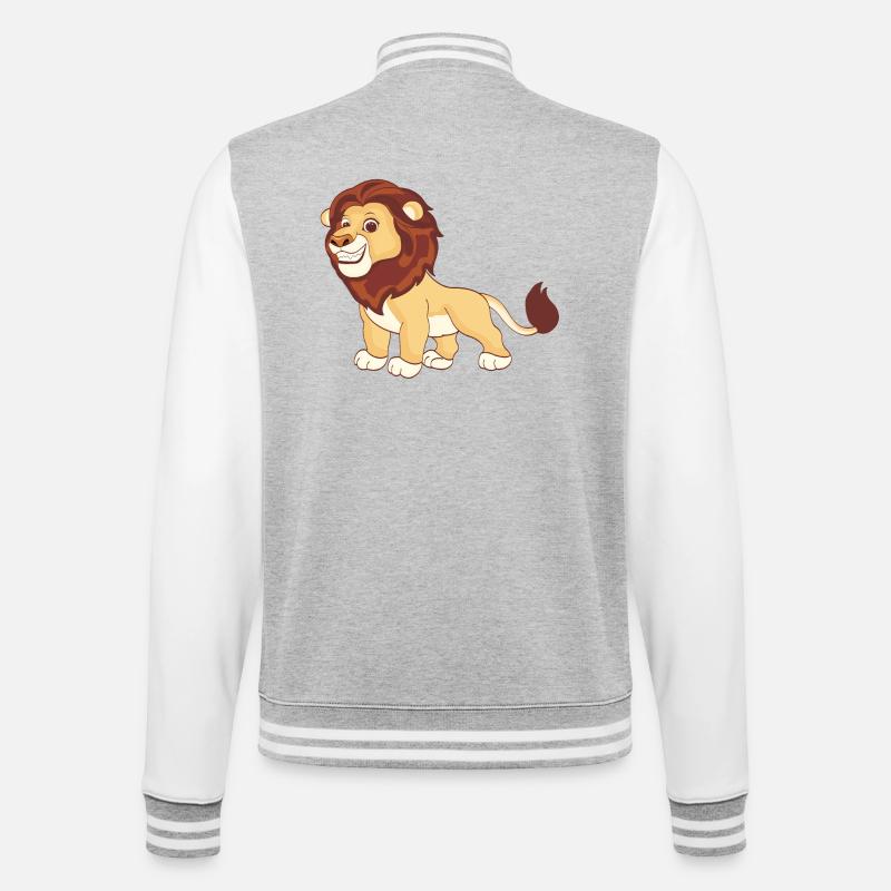 Ein prächtiger Löwe - College-Sweatjacke - Grau meliert/Weiß