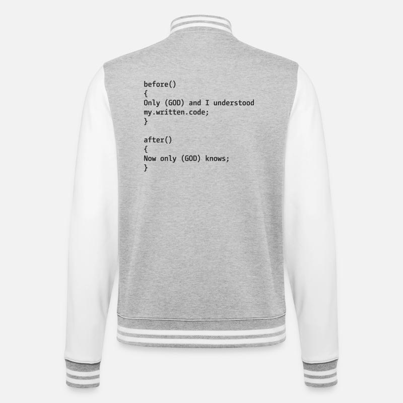 Developer Joke - College Sweat Jacket - heather grey/white