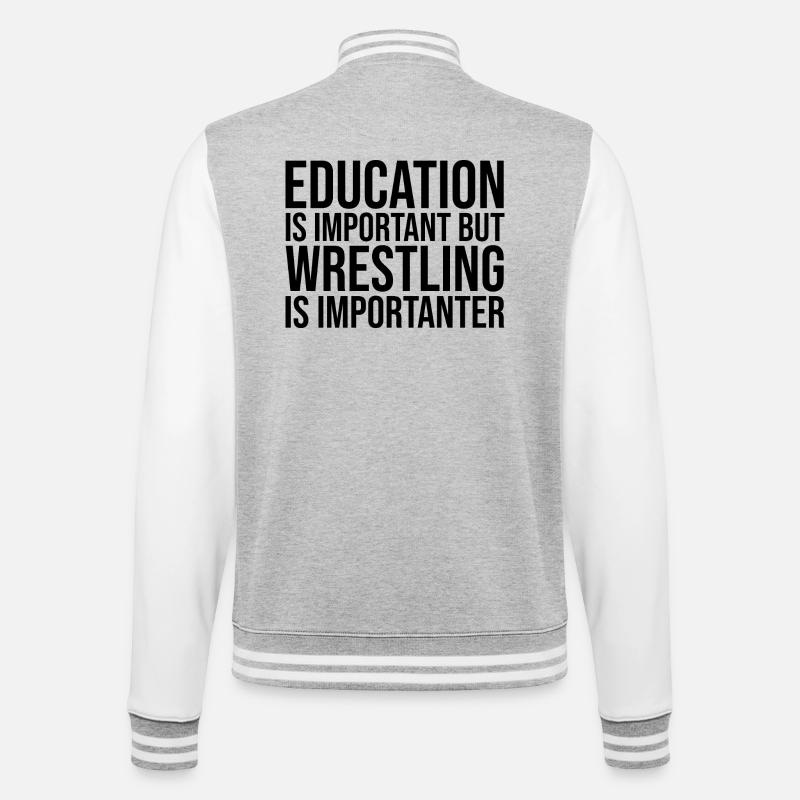 Ringen - College-Sweatjacke - Grau meliert/Weiß