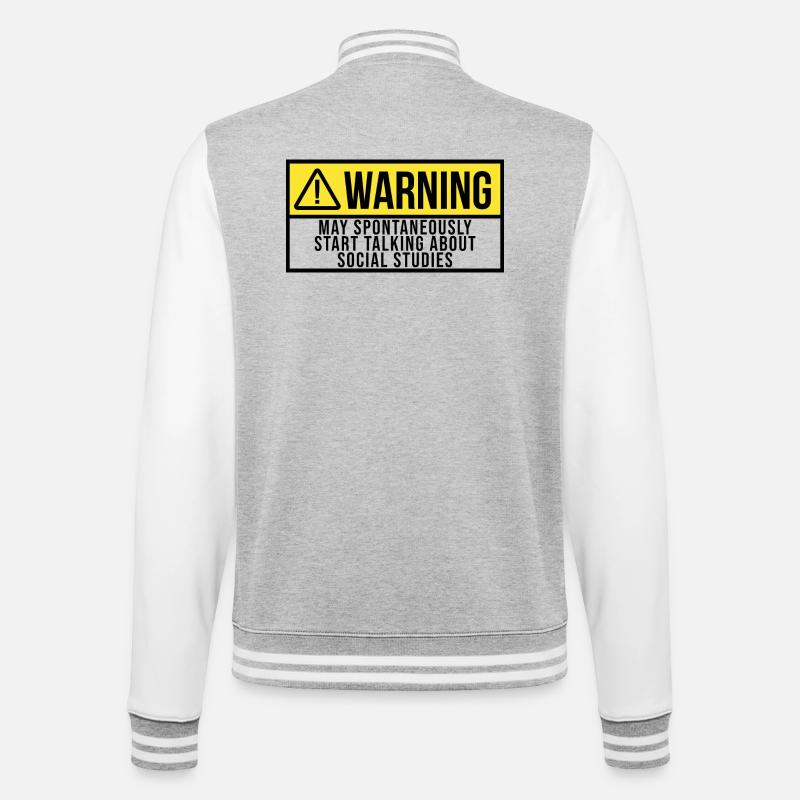 Gemeinschaftskunde - College-Sweatjacke - Grau meliert/Weiß
