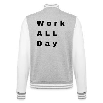 Work all day - College-Sweatjacke - Grau meliert/Weiß - Hinten - Marisol (170cm)
