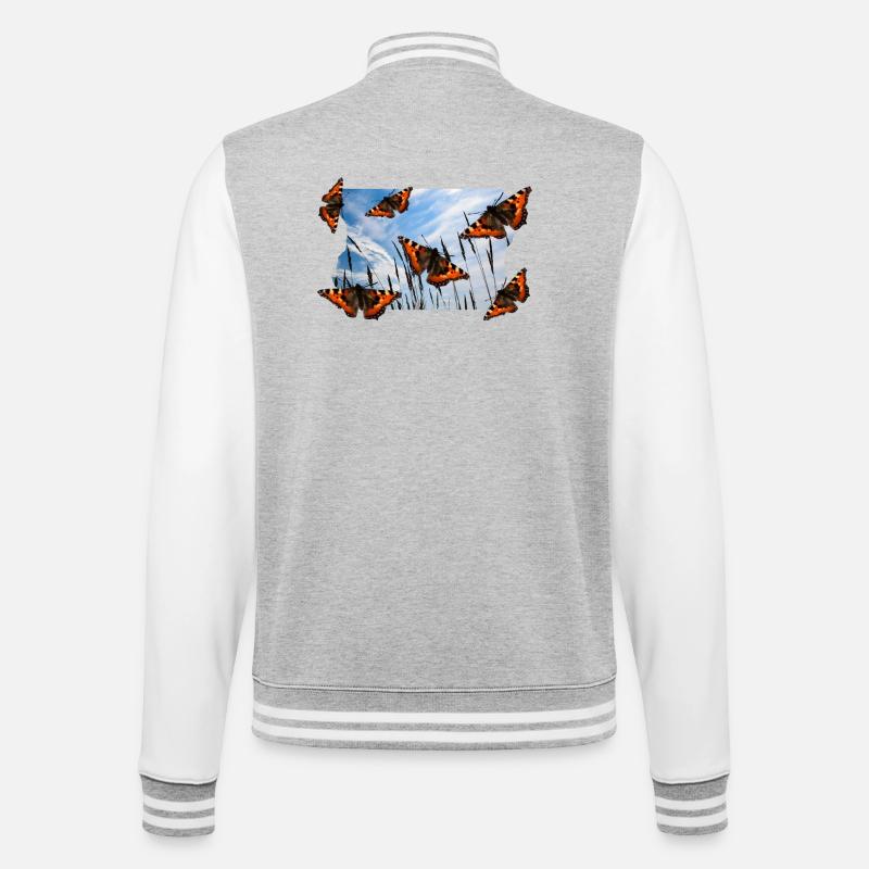 SCHMETTERLING - College-Sweatjacke - Grau meliert/Weiß