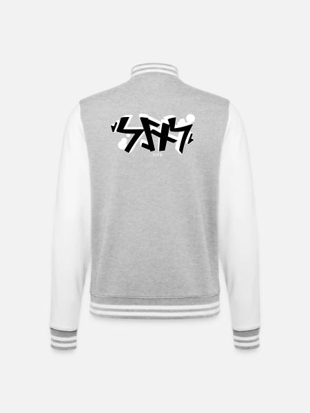 Sins rune graffiti - College-Sweatjacke - Grau meliert/Weiß