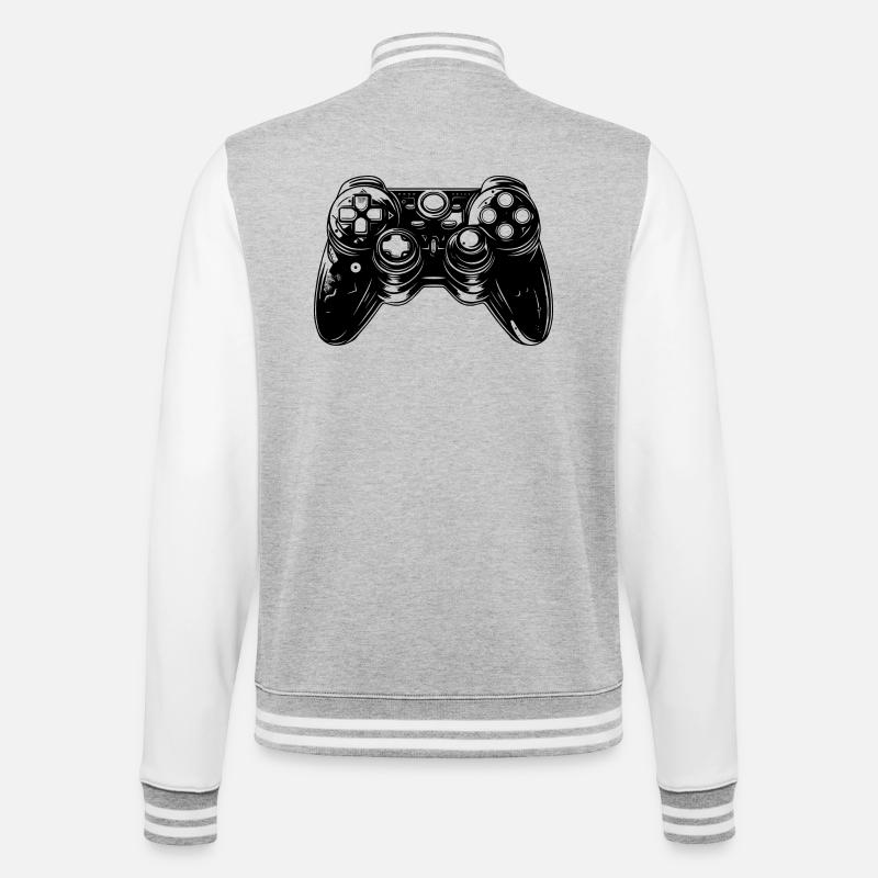 Spiel Controller - College-Sweatjacke - Grau meliert/Weiß