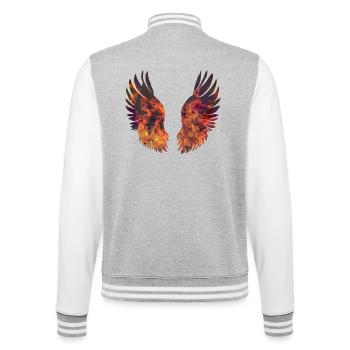 Bright Burning Wings - College Sweat Jacket - heather grey/white - Back - Marisol (170cm)
