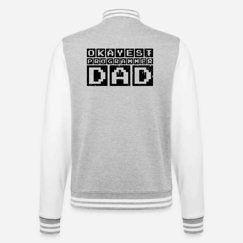 Papa programmeur - Veste Teddy - gris chiné / blanc