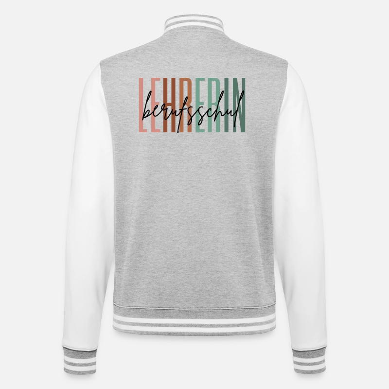 Lehrerin Berufsschule Berufsschullehrerin Geschenk - College-Sweatjacke - Grau meliert/Weiß