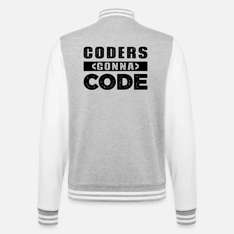 Codeurs qui passent au code - Veste Teddy - gris chiné / blanc
