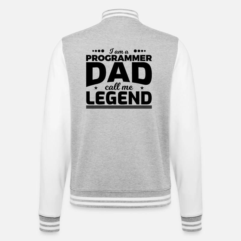 Programmer Father Calls Me Legend - College Sweat Jacket - heather grey/white