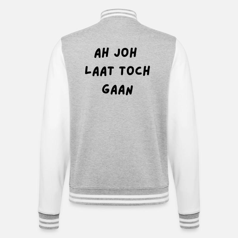 Oh je, lass los # - College-Sweatjacke - Grau meliert/Weiß