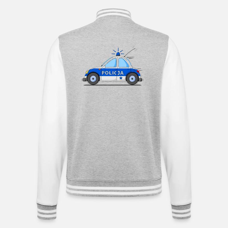 Polizeiauto Policja Blau - College-Sweatjacke - Grau meliert/Weiß
