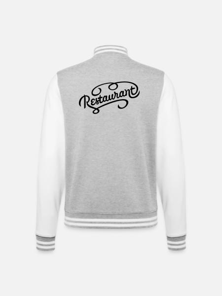 Restaurant lettering - College Sweat Jacket - heather grey/white