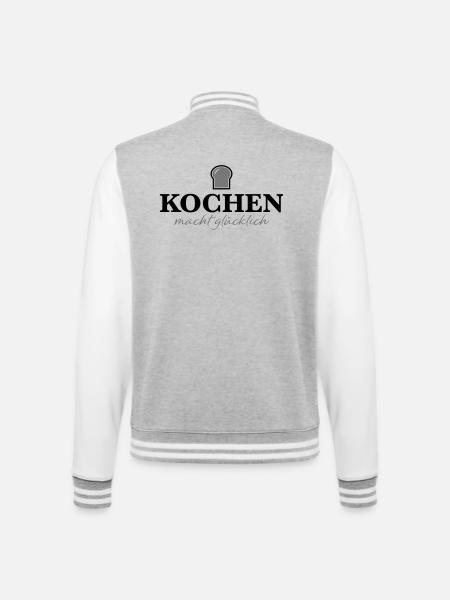 funny cooking apron - College Sweat Jacket - heather grey/white