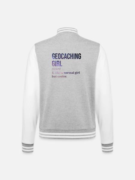 Géocaching - Veste Teddy - gris chiné / blanc