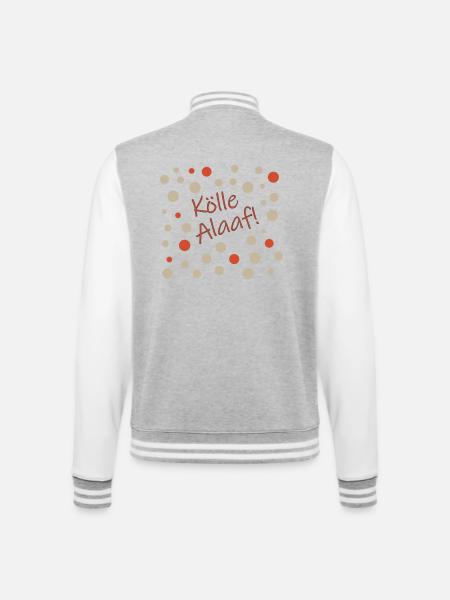 Kölle Alaaf - College-Sweatjacke - Grau meliert/Weiß
