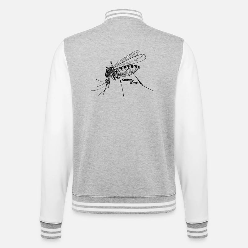 Sommerliebe: Summ-er-time - Mückenzeit - College-Sweatjacke - Grau meliert/Weiß