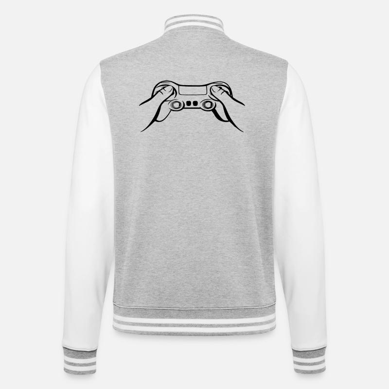 Gamecontroller black - College Sweat Jacket - heather grey/white