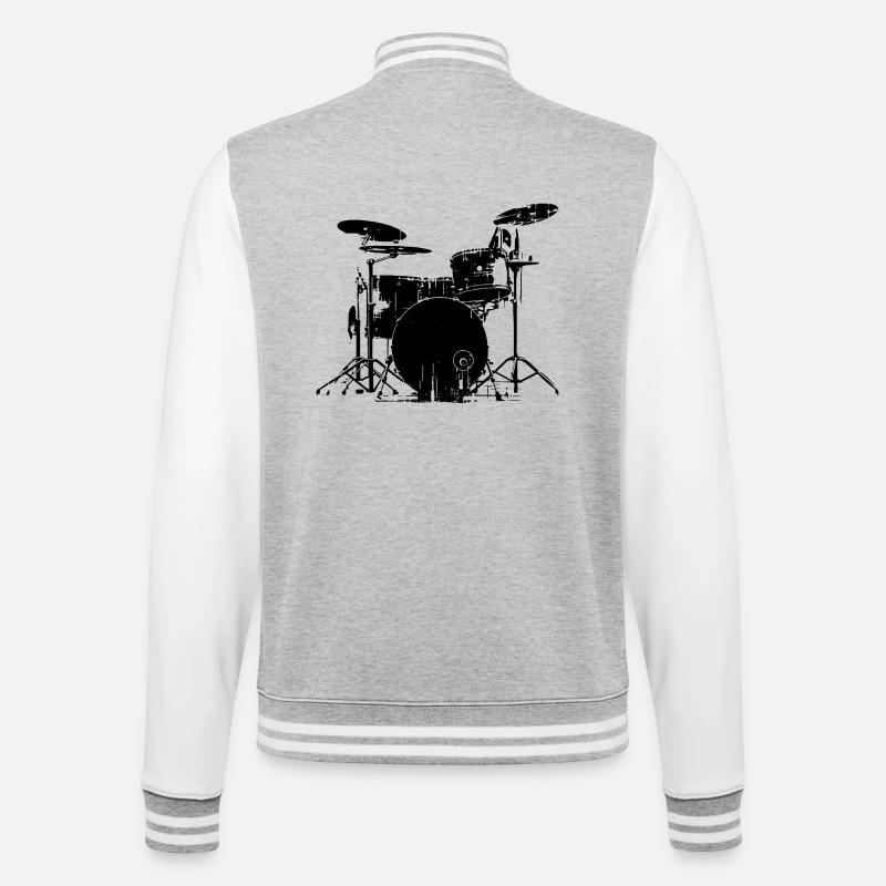 Percussion - Veste Teddy - gris chiné / blanc