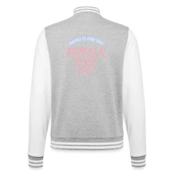 For the Female Gaze - College Sweat Jacket - heather grey/white - Back - Marisol (170cm)