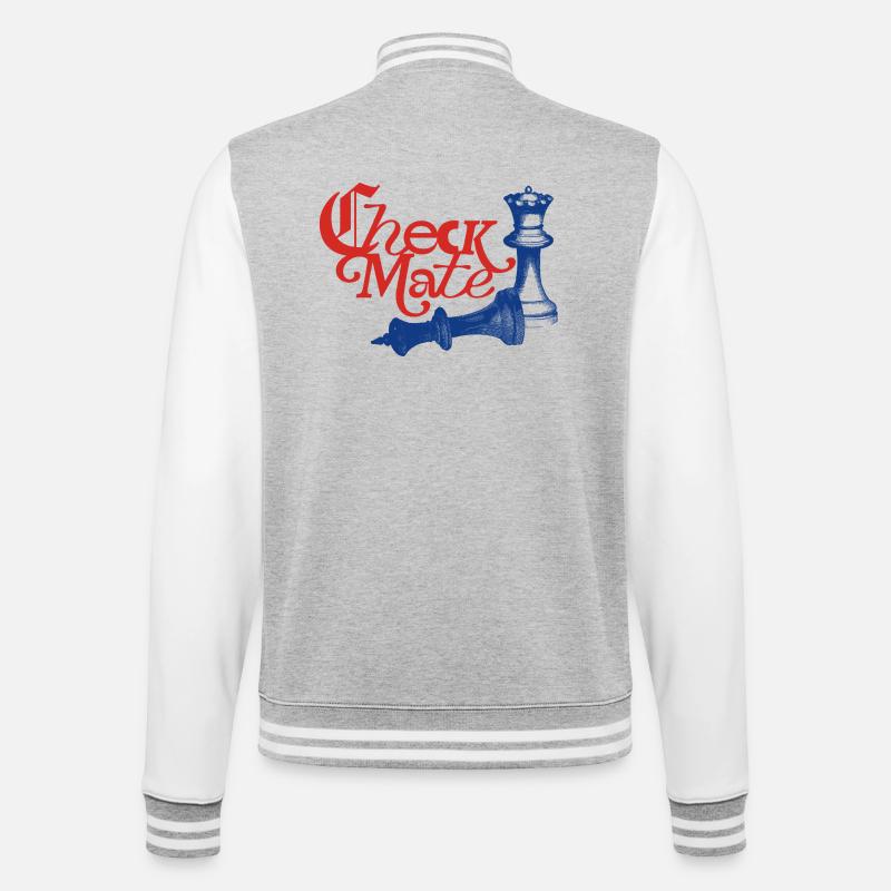 Check Mate Statement - College Sweat Jacket - heather grey/white