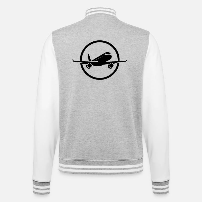 Luftfahrzeug - College-Sweatjacke - Grau meliert/Weiß
