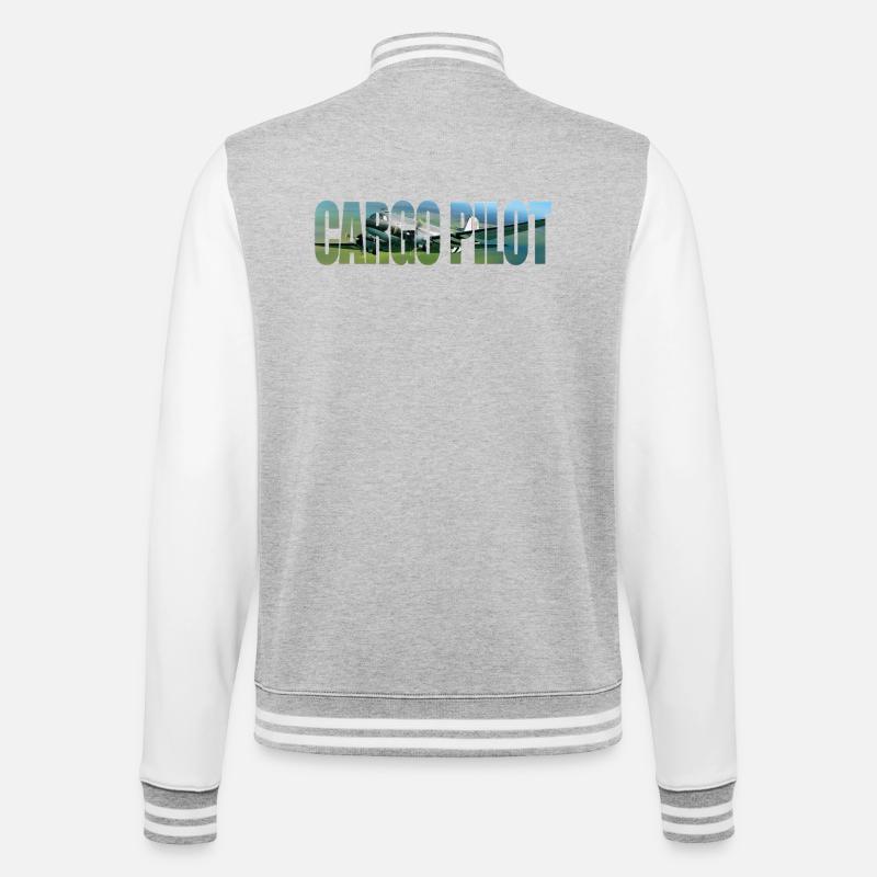 Cargo pilot DC-3 - College-Sweatjacke - Grau meliert/Weiß