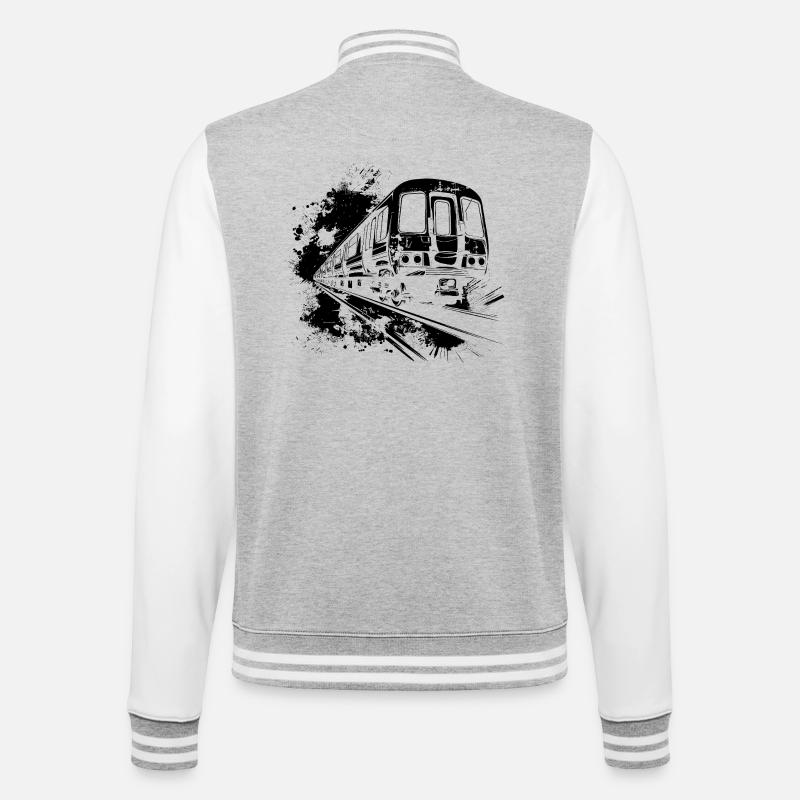 Train Paint Blobs - College Sweat Jacket - heather grey/white