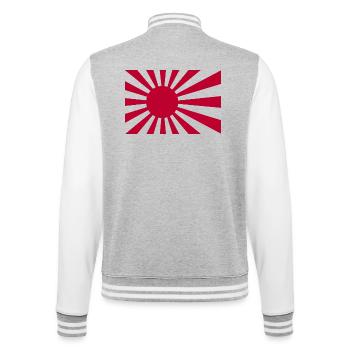 Rising Sun Flag - College Sweat Jacket - heather grey/white - Back - Marisol (170cm)
