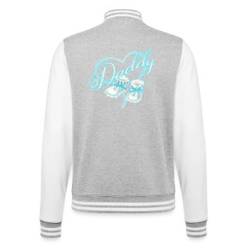 Daddy mit Herz Junge Babyschuhe blau - College-Sweatjacke - Grau meliert/Weiß - Hinten - Marisol (170cm)