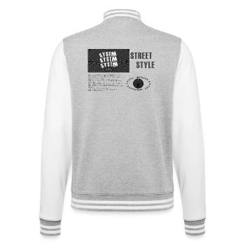 Streetwear Style Kollektion - College-Sweatjacke - Grau meliert/Weiß - Hinten - Marisol (170cm)