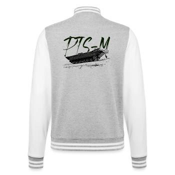 PTSM Veteran Style - College Sweat Jacket - heather grey/white - Back - Marisol (170cm)
