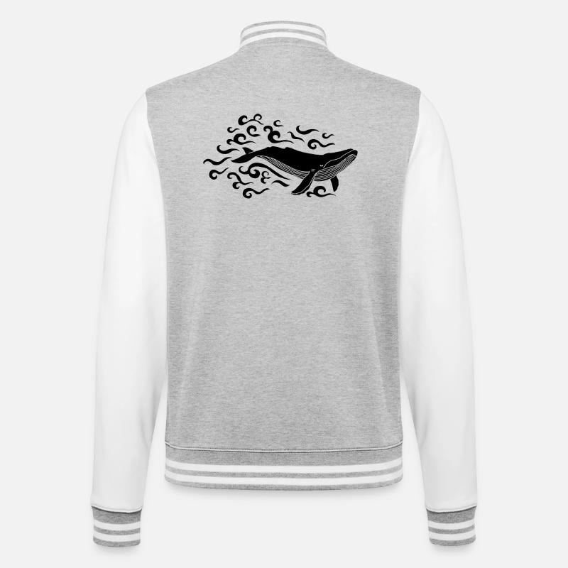 Glattwal - College-Sweatjacke - Grau meliert/Weiß